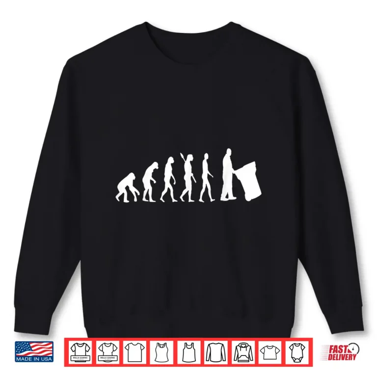 Sweatshirt Evolution Trash Bin Waste Management Trash Truck Driver Shirt