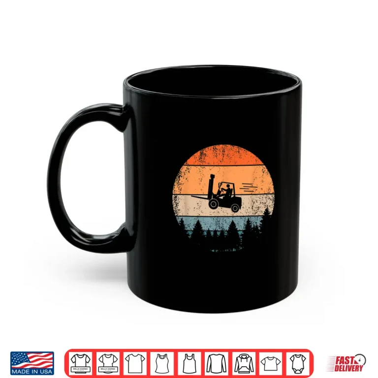 Mug Flying Forklifter Retro Fork Lift Truck Forklift Driver Shirt