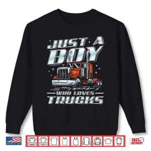 Sweatshirt Loves Trucks Trucker Semi Truck Driver Shirt
