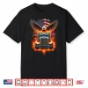 Patriotic American Flag Eagle Semi Truck Driver Trucker Shirt