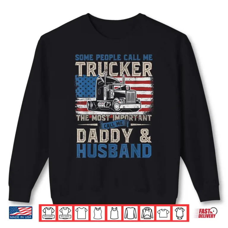 Sweatshirt US Flag Gift Truck Driver Trucker Shirt