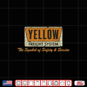 Design Yellow Freight Symbol Of Safety 1968 Truck Driver Vintage Shirt