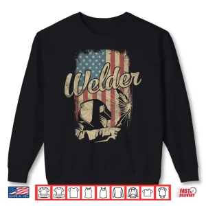 American Flag Usa Patriotic Helmet Welder Retro Shirt 2 Sweatshirt American Flag USA Patriotic Helmet Welder Retro Shirt