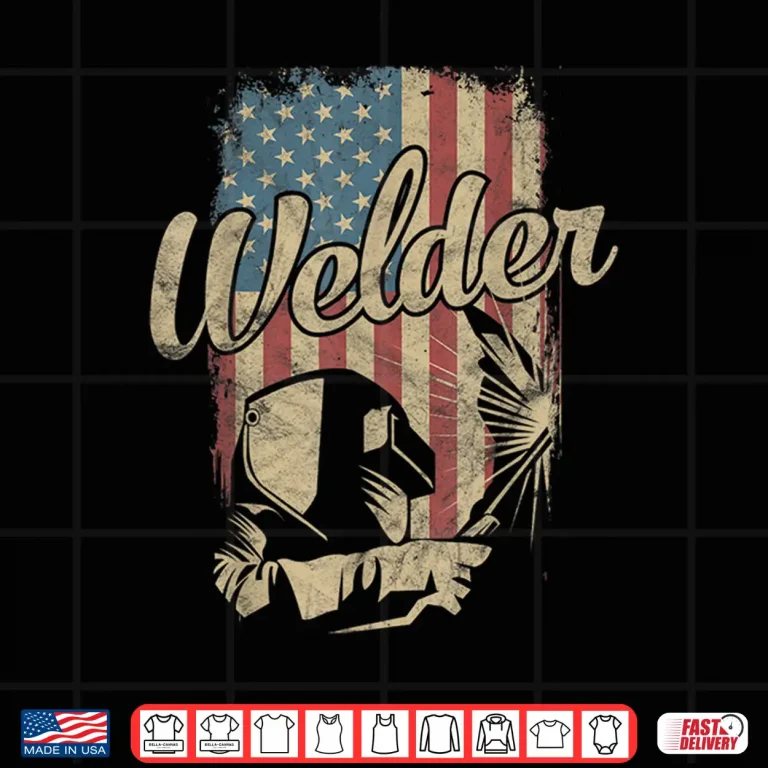 Design American Flag USA Patriotic Helmet Welder Retro Shirt