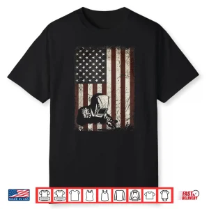 American Flag Weld Helmet Gift Welder Vintage Shirt