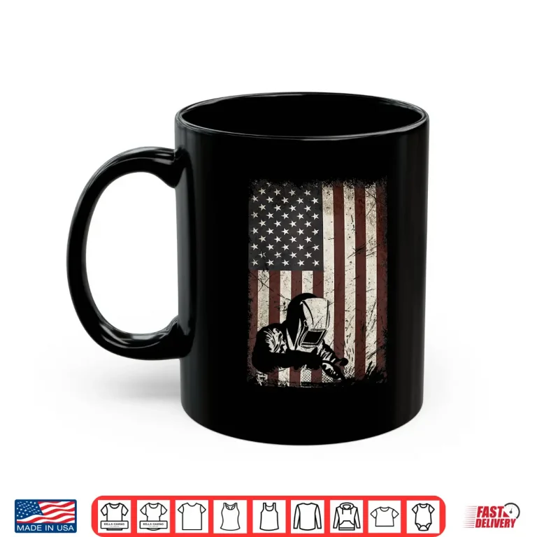 Mug American Flag Weld Helmet Gift Welder Vintage Shirt