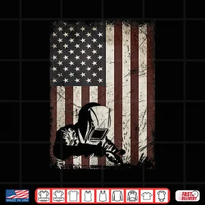 Design American Flag Weld Helmet Gift Welder Vintage Shirt