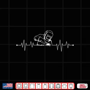 Design Heartbeat Helmet Metal Fabrication Fusing Mig Welding Shirt