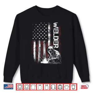Usa American Flag On Back Welding Vintage Shirt 2 Sweatshirt USA American Flag On Back Welding Vintage Shirt