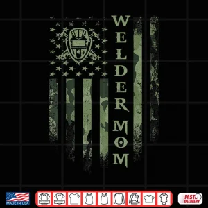 Design USA Camo Flag Silhouette Welder Vintage Shirt