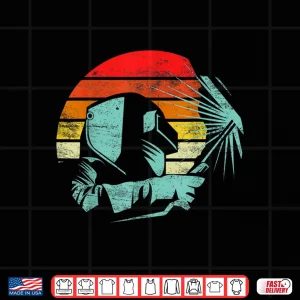 Design Helmet Silhouette Retro Vintage Welding Gift Shirt