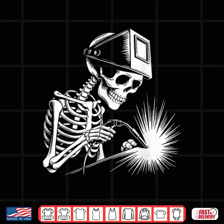 Design Skeleton Lovers Spooky Halloween Welder Shirt