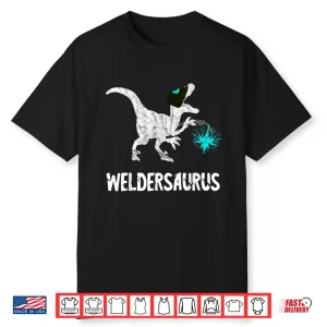 Mig Dino Steel Worker T Rex Welder Dinosaurs Shirt