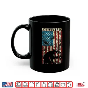 Mug Patriotic Distressed USA American Flag Gift Welder Shirt