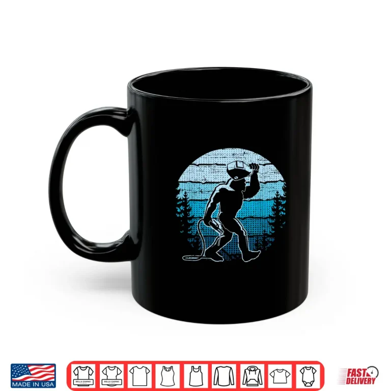 Mug Sasquatch Retro Blue Bigfoot Welder Welding Vintage Shirt