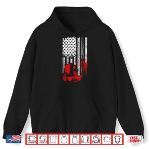 Hoodie American Flag Usa Patriotic Helmet Welder Welding Distressed Shirt