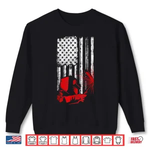 Sweatshirt American Flag Usa Patriotic Helmet Welder Welding Distressed Shirt
