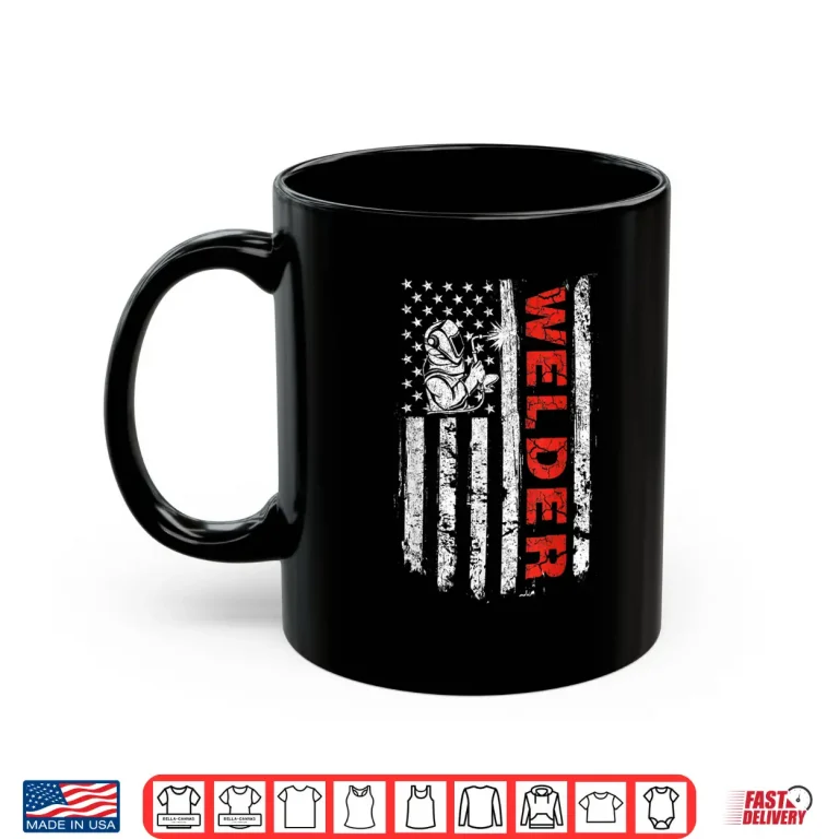 Mug American Flag Iron Worker Construction Welder Shirt