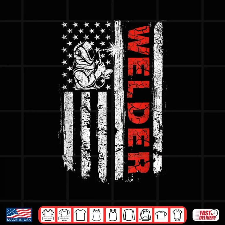 Design American Flag Iron Worker Construction Welder Shirt