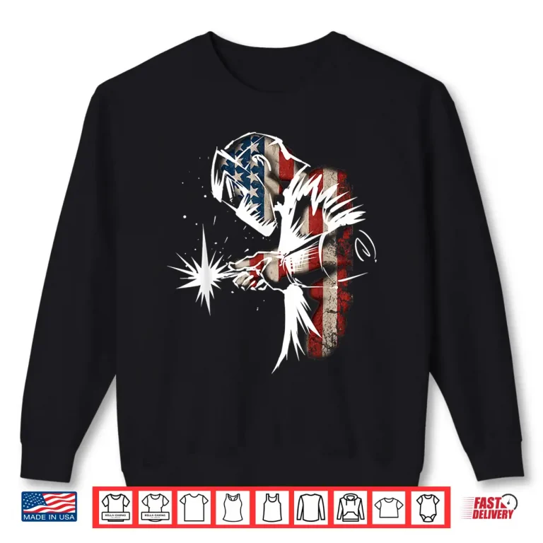 Sweatshirt American Flag Usa Patriotic Welder Shirt