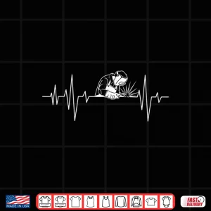 Design Heartbeat Construction Worker Metalworking Welder Shirt