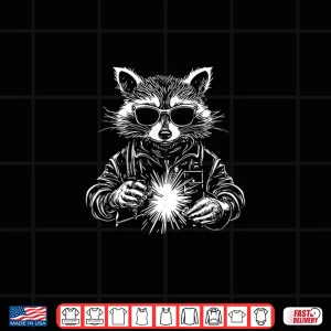 Design Raccoon Design With Sunglasses Welding Cool Shirt