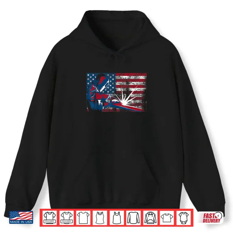 Hoodie American Flag Lit Operator Welder Shirt