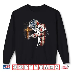 Sweatshirt American Flag Mig Tig Faith Cross Christian Welding Welder Shirt