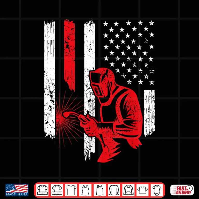 Design American Flag American Metal Worker Welding Welder Vintage Cool Shirt