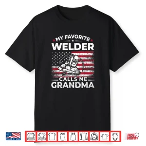 Calls Me Grandparent Usa Flag Welder Gift Shirt