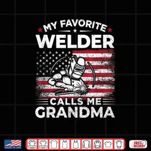 Design Calls Me Grandparent Usa Flag Welder Gift Shirt
