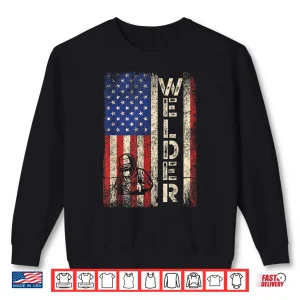 Usa American Flag Welder Welding Vintage Shirt
