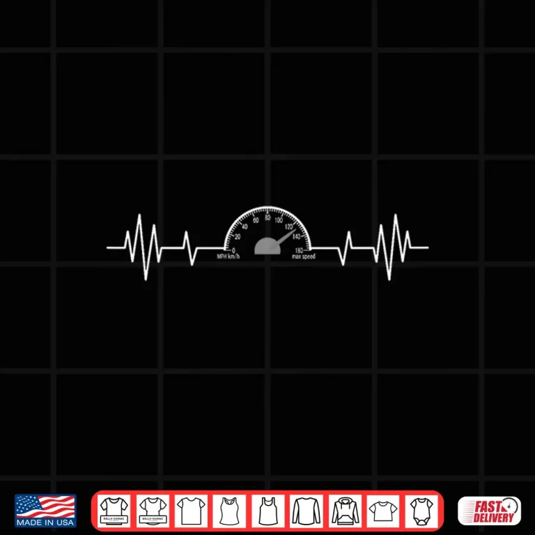 Design Car Speedometer Heartbeat Gift Auto Mechanic Shirt