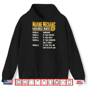 Hourly Rate Best Marine Mechanic Shirt 1 Hoodie Hourly Rate Best Marine Mechanic Shirt