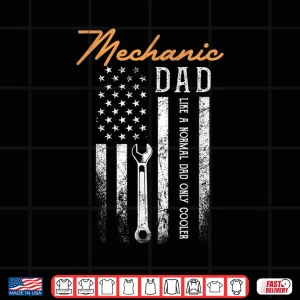 Design Like A Normal Parent Only Cooler USA Flag Mechanic Shirt