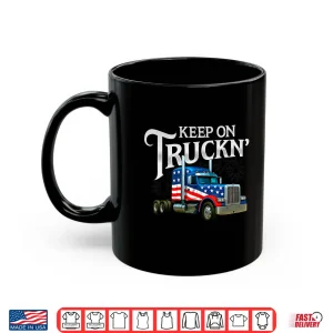 Mug Semi Truck Driver USA Flag Trucker Mechanic Shirt