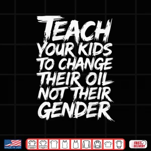 Design Teach To Change Their Oil Back Print Mechanic Shirt