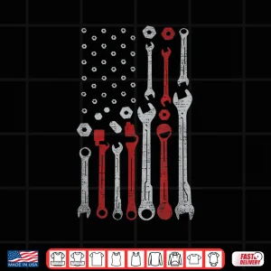 Design USA American Patriotic Flag Car Mechanic Vintage Shirt