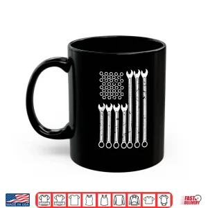 Mug Wrench Bolt Repairman Patriotic USA Flag Cool Shirt