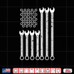 Design Wrench Bolt Repairman Patriotic USA Flag Cool Shirt
