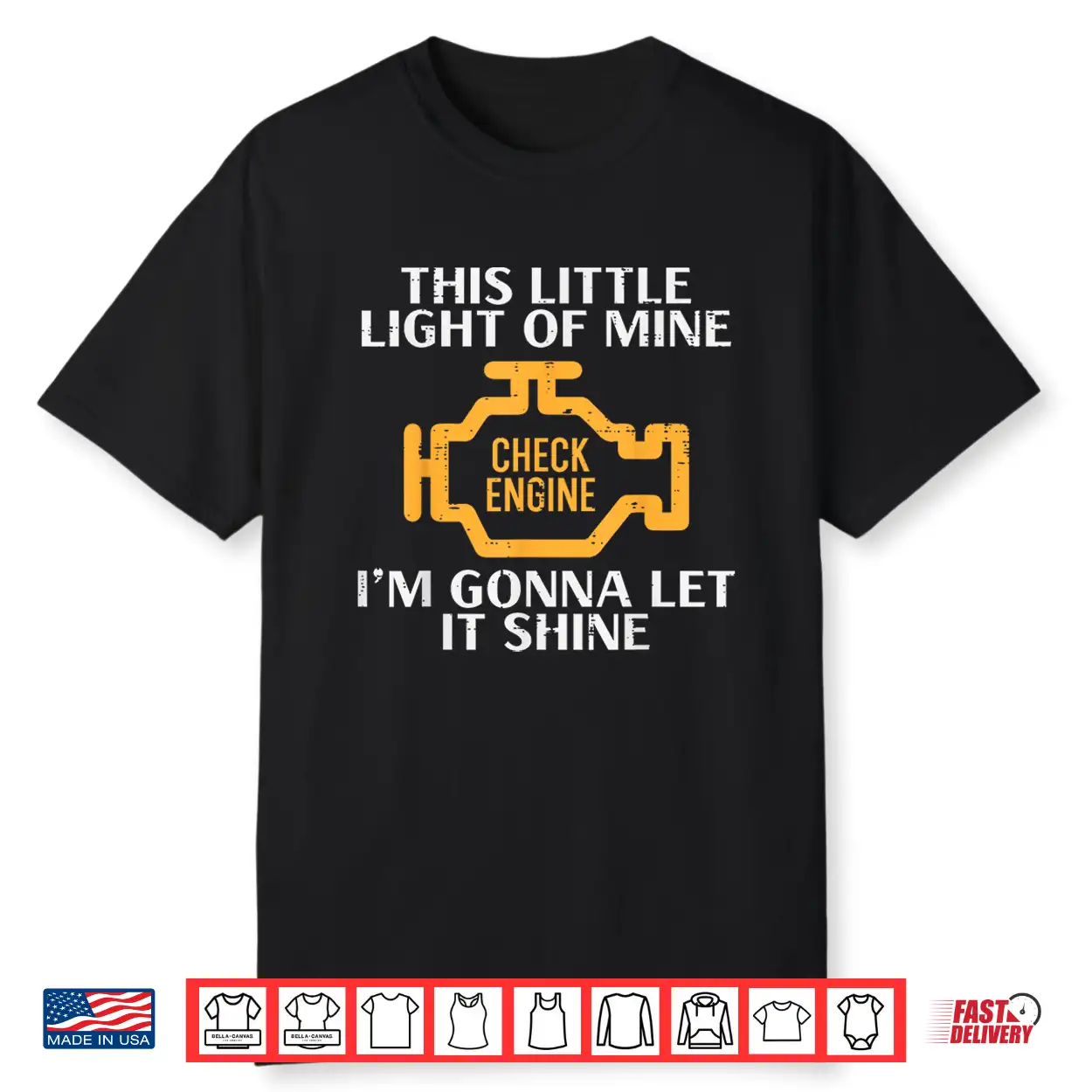 Check Engine Light Shine Auto Garage Mechanic Shirt Check Engine Light Shine Auto Garage Mechanic Shirt