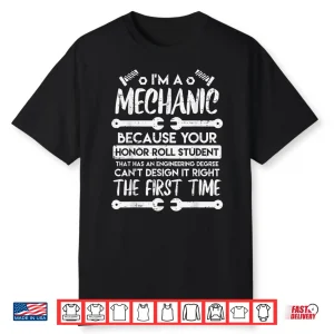 Honor Roll Student Auto Garage Mechanic Shirt