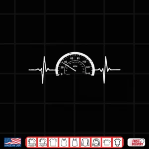 Design Heartbeat Speedometer Auto Garage Racing Car Guy Shirt