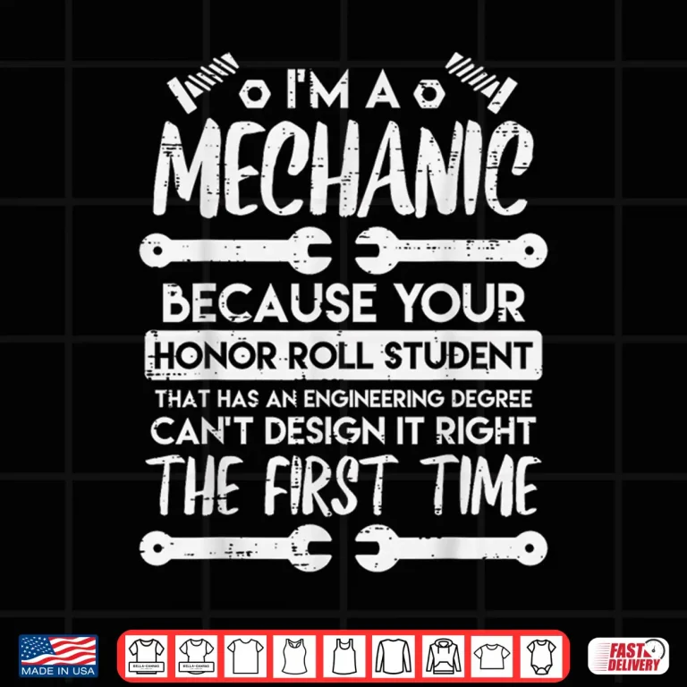 Design Honor Roll Student Auto Garage Mechanic Shirt