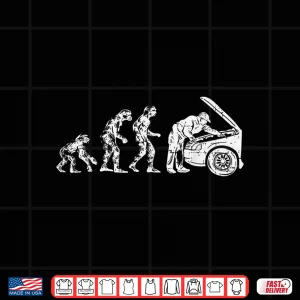 Design Human Evolution Automotive Gift Car Mechanic Shirt