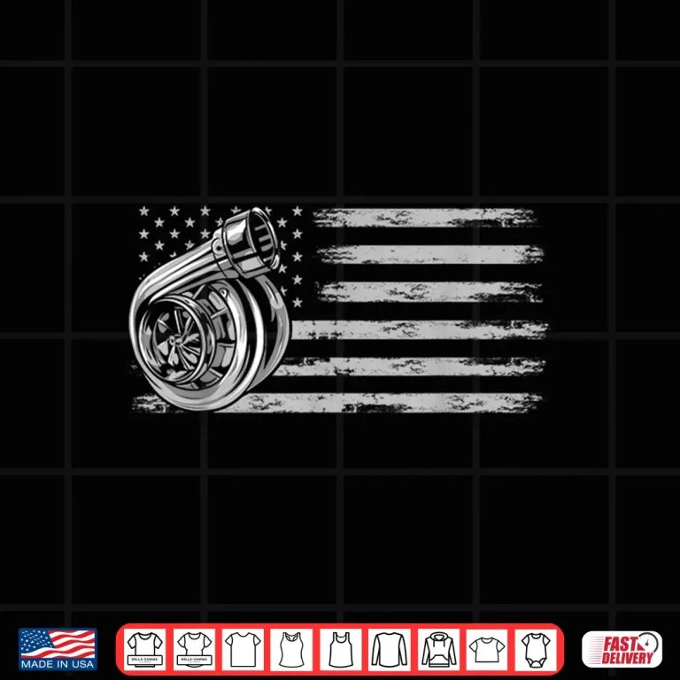 Design Turbo Flag July 4Th Patriotic Car Enthusiast Racing Drifting Shirt