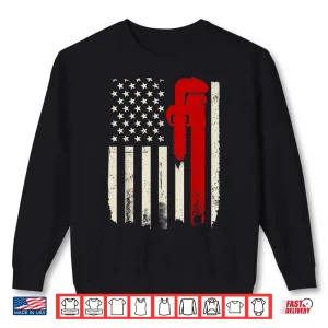 Sweatshirt American Plumber Flag 4th of July Plumbing Shirt 1