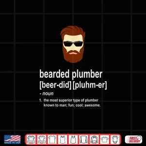 Design Funny Brown Beard Plumber Gift Child of a Plumber Shirt 1