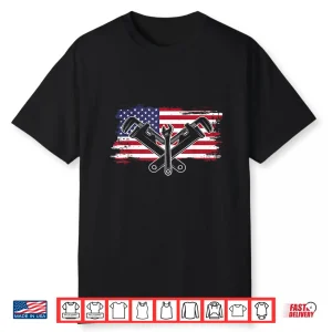 Plumbing Wrench American Flag Pipe Wrenches Pipefitter Shirt