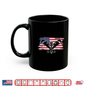 Mug Plumbing Wrench American Flag Pipe Wrenches Pipefitter Shirt